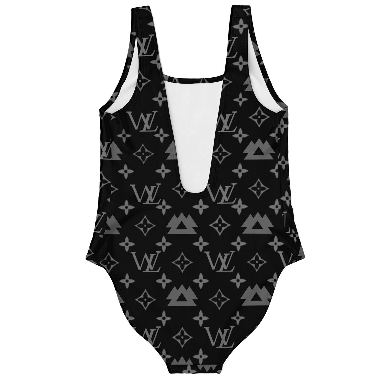 Black Repeating Designer Rave Swimsuit