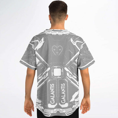 Galantis Gray White Futuristic Circuit Rave Baseball Jersey