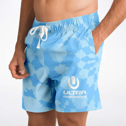 Ultra Music Festival Sky Blue Cloud Like Rave Swim Trunks