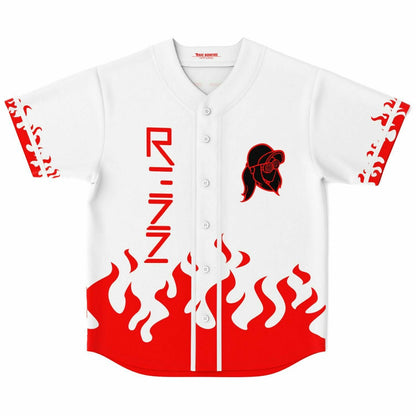 REZZ White Red Flame Rave Baseball Jersey