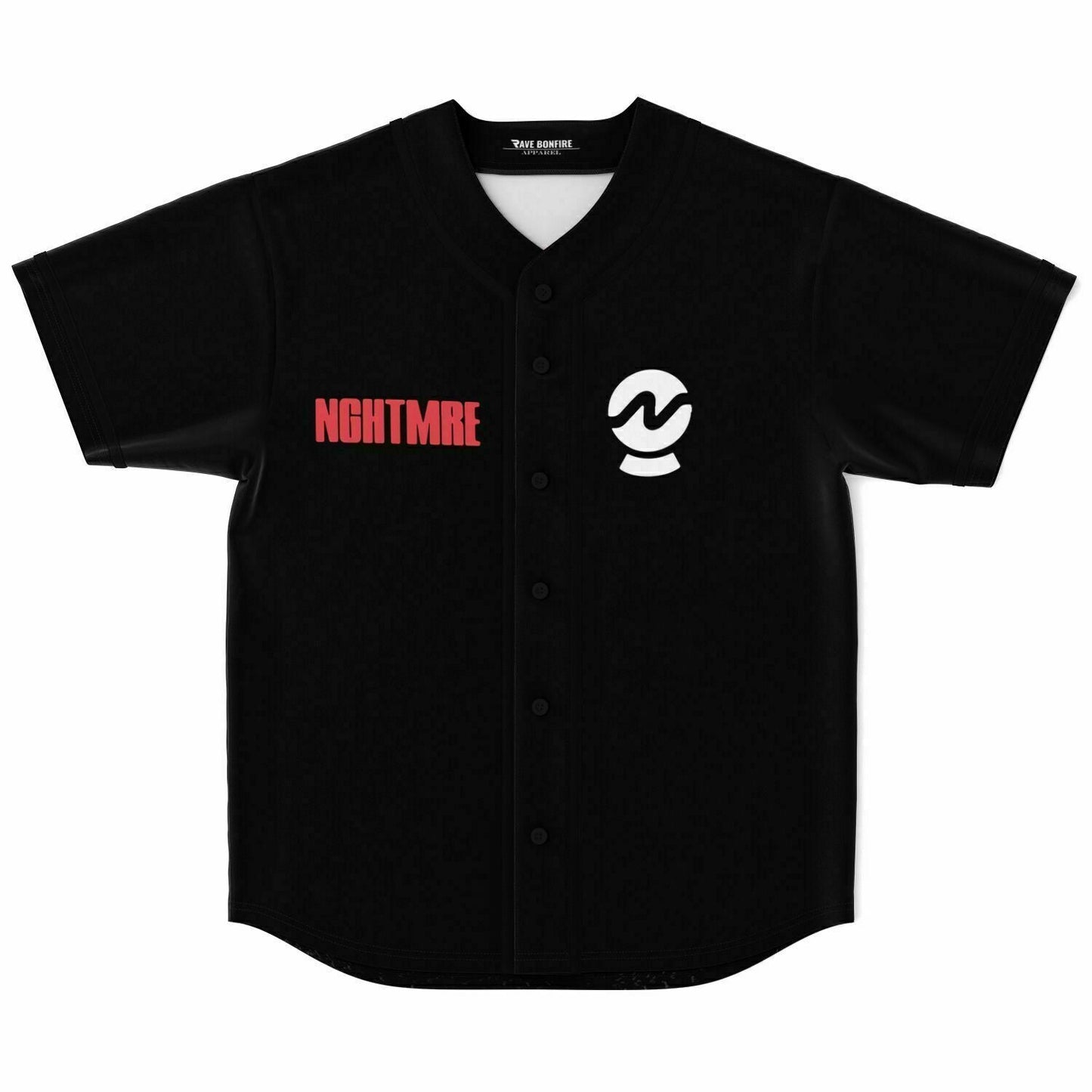 NGHTMRE Black Glitchy Scan Rave Baseball Jersey