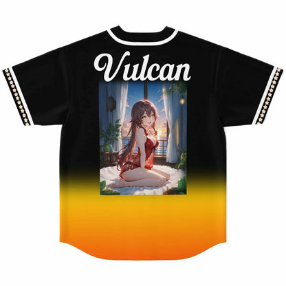 Black Orange Anime Girl Rave Baseball Jersey