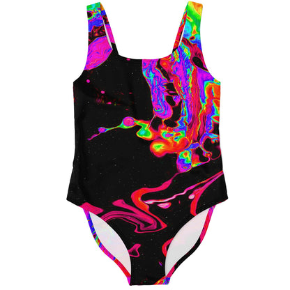 Black Psychedelic Liquid Rave Swimsuit