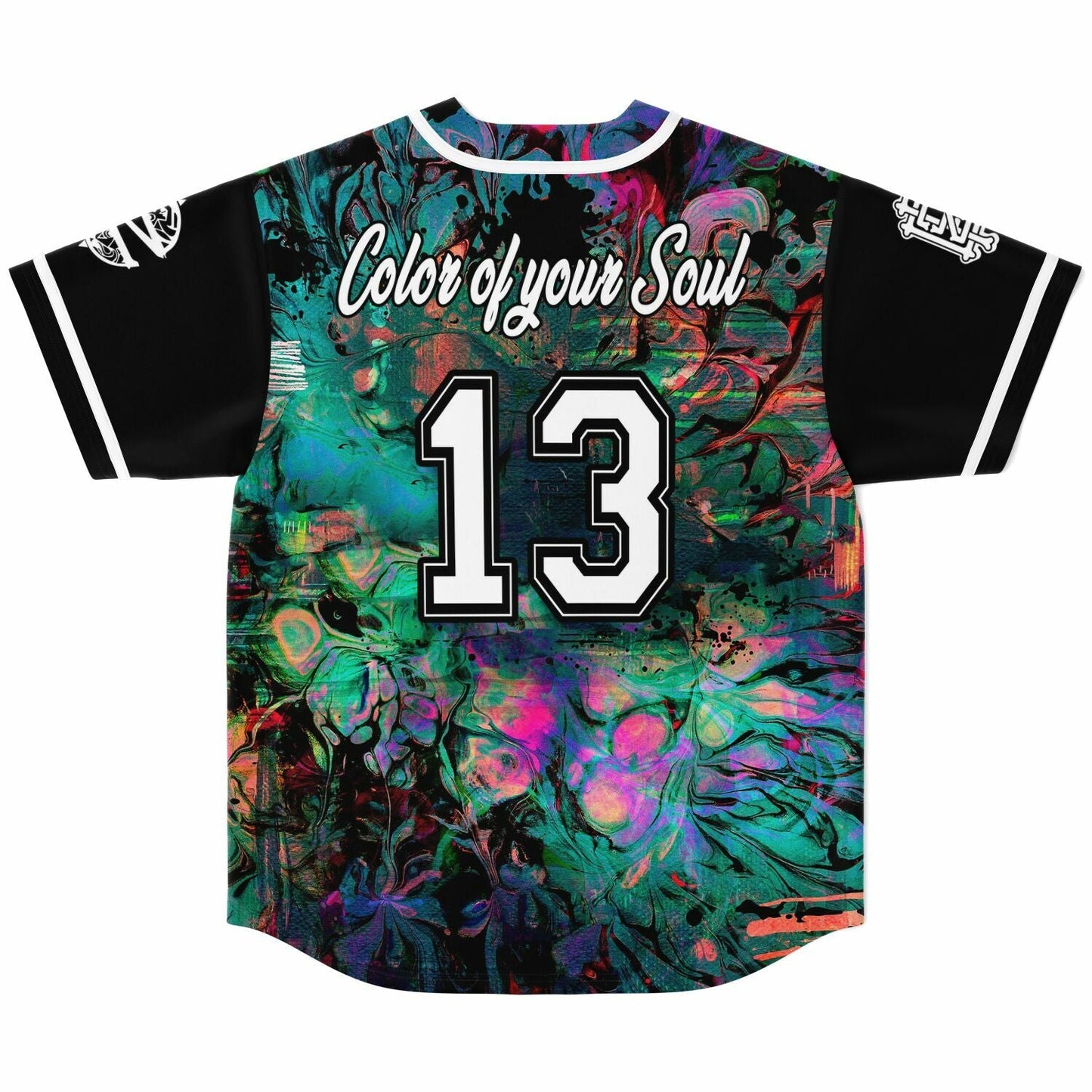GRiZ x CloZee Black Sleeves Fluid Paint Rave Baseball Jersey