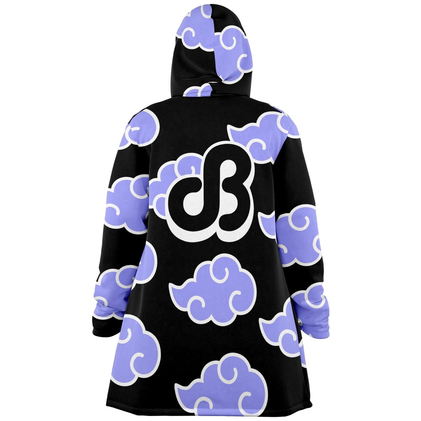 Black Repeated Stylized Rave Cloak