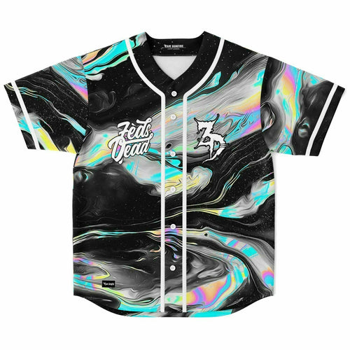 Feed Me Black Psychedelic Marbled Rave Baseball Jersey