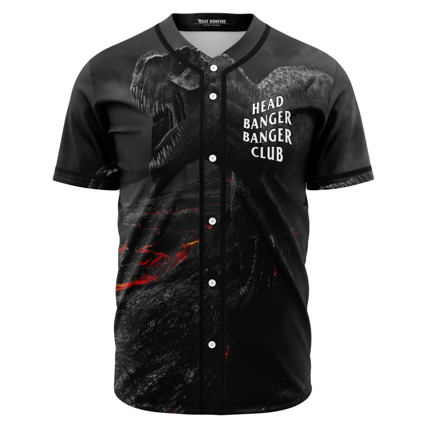 Black Roaring T Rave Baseball Jersey