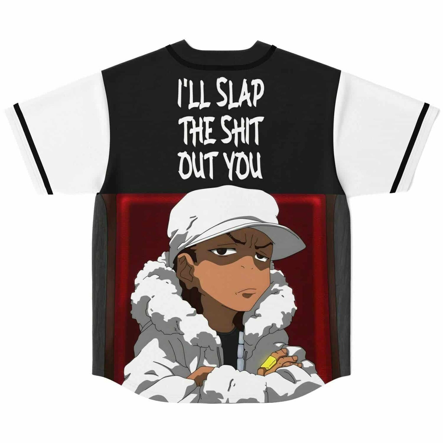 White Body Black Cartoon Rave Baseball Jersey