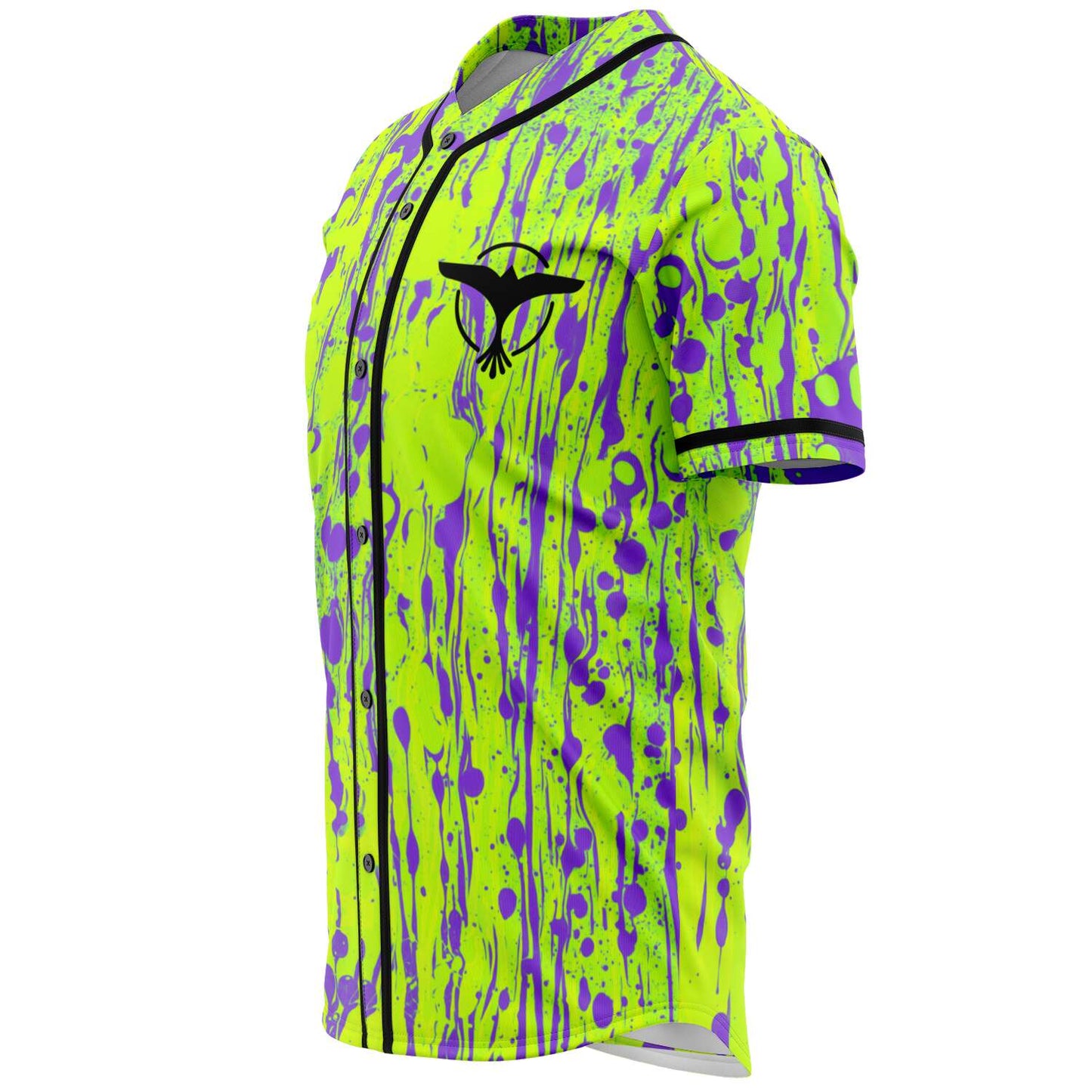Tiesto Neon Green Paint Splatter Rave Baseball Jersey