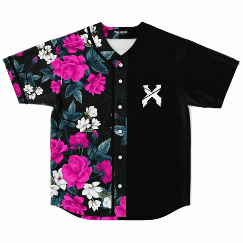 Black Roses Floral Rave Baseball Jersey