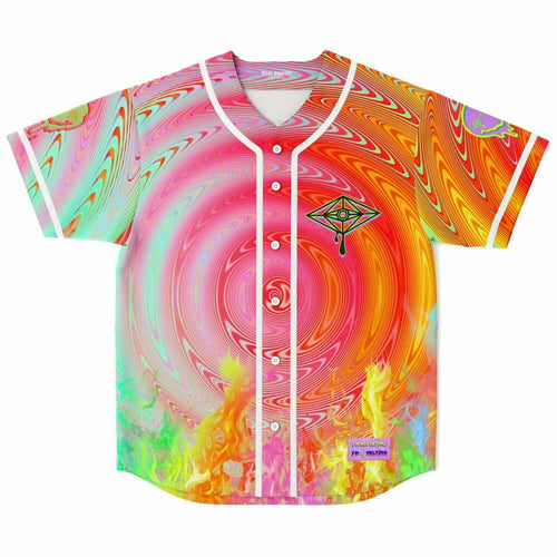 Slander Hot Pink Psychedelic Spiral Rave Baseball Jersey