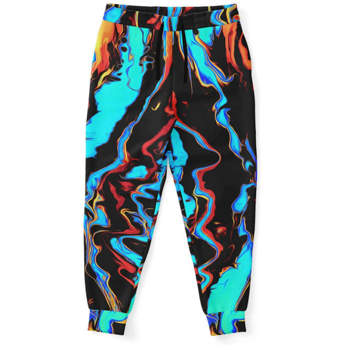 Black Psychedelic Melting Rave Joggers
