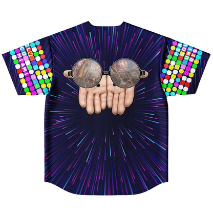 Red Hypnotic Spiral Op-Art Reversible Baseball Jersey