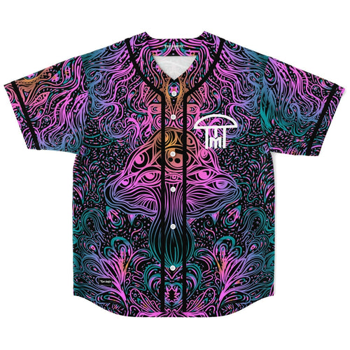 Infected Mushroom Black Ornate Psychedelic Rave Baseball Jersey