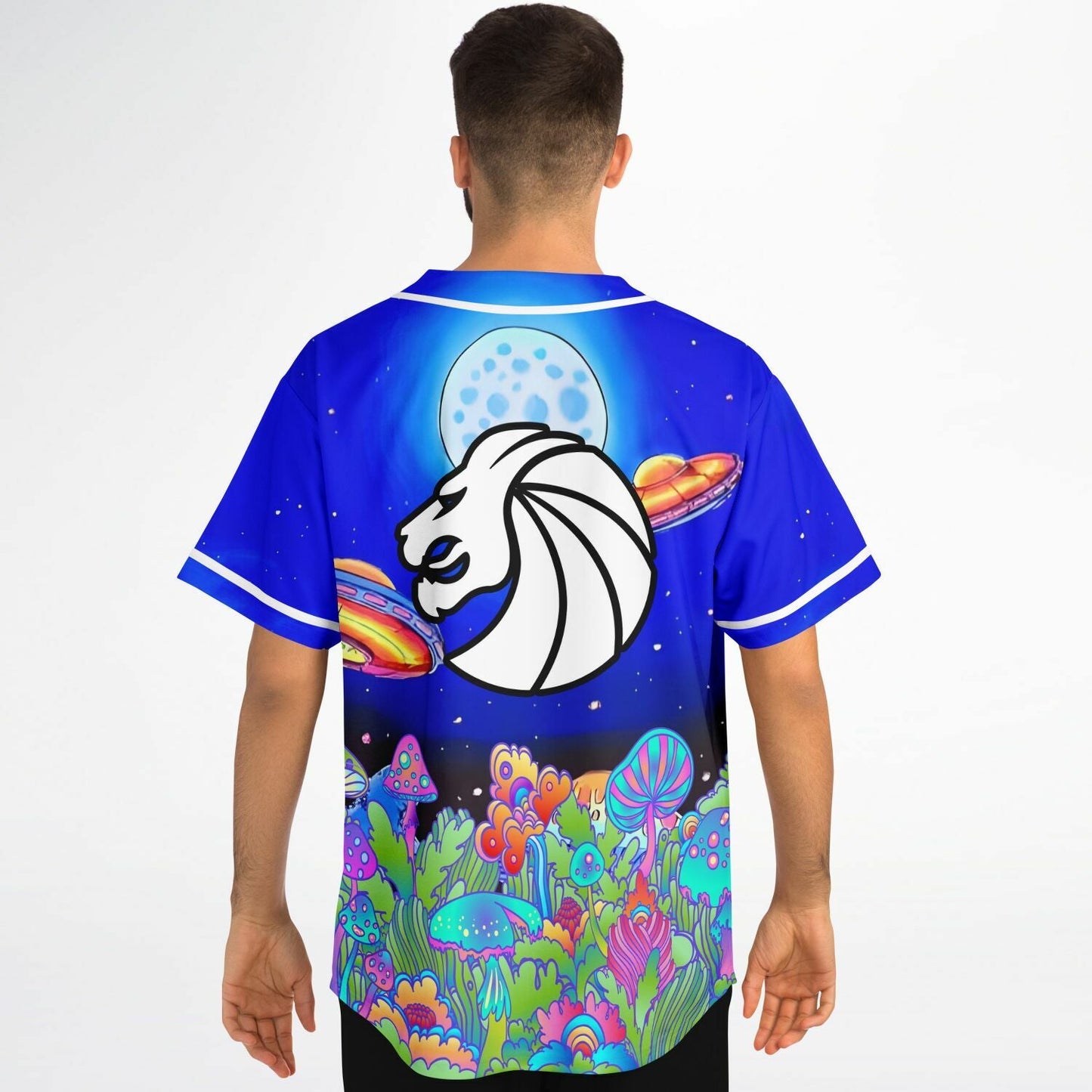 Seven Lions Royal Blue Psychedelic Glowing Rave Baseball Jersey