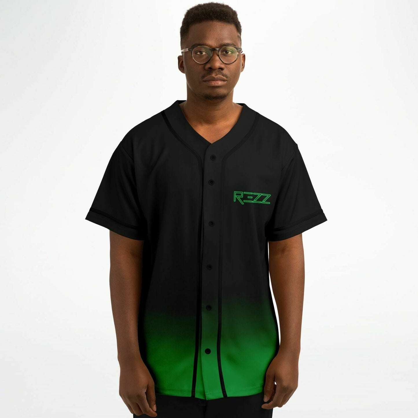 REZZ Black Bright Green Rave Baseball Jersey