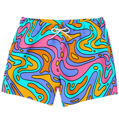 Pastel Liquid Rave Swim Trunks