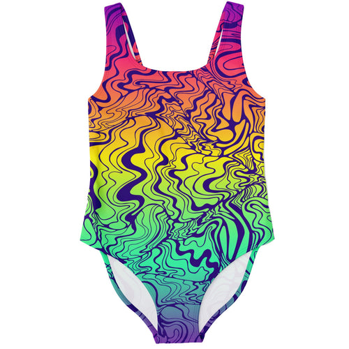 Rainbow Gradient Liquid Rave Swimsuit