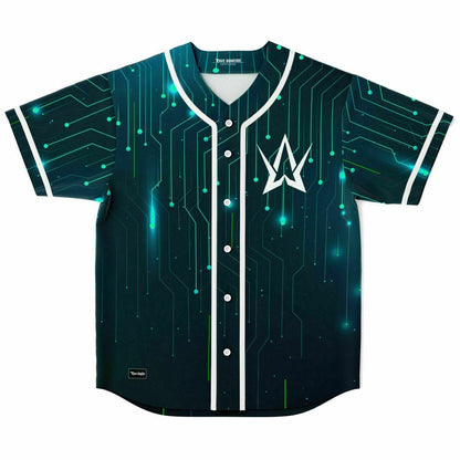 Alan Walker Dark Teal Glowing Tech Rave Baseball Jersey