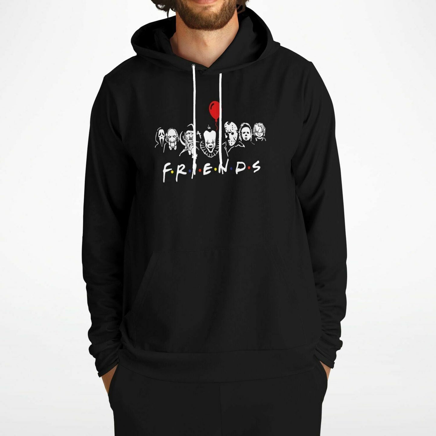 Horror Friends Parody Black Rave Hoodie
