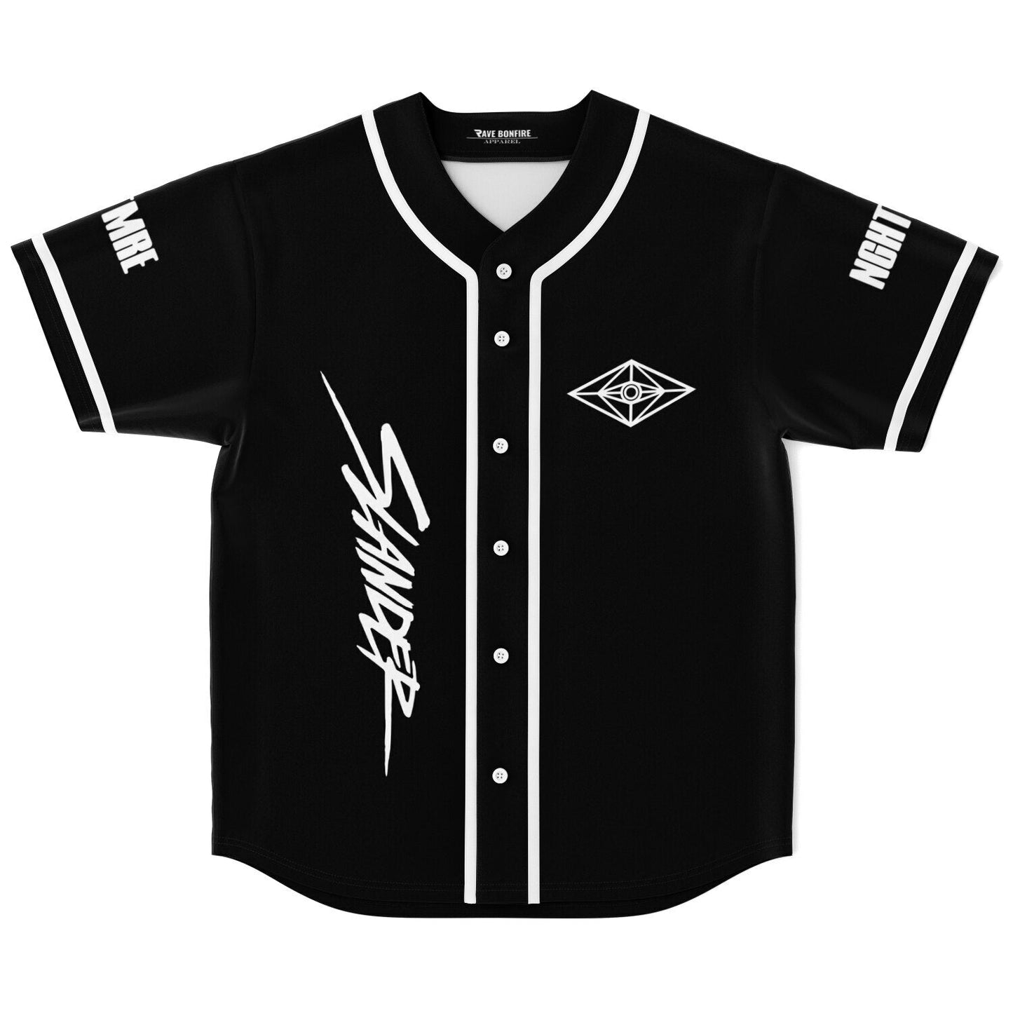 SLANDER Black Wordmark Rave Baseball Jersey