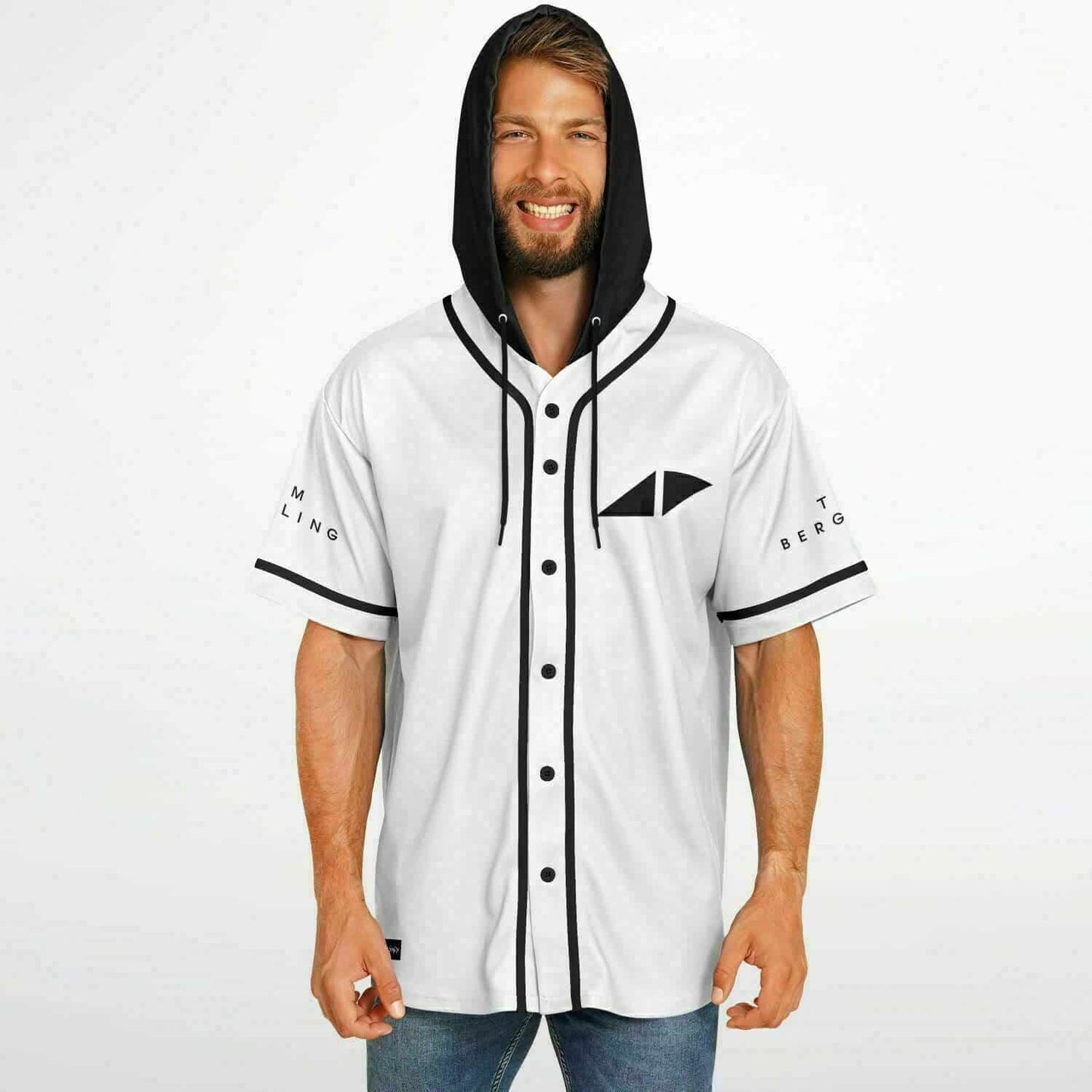 Avicii White Body Minimal Jersey Rave Hooded Baseball Jersey