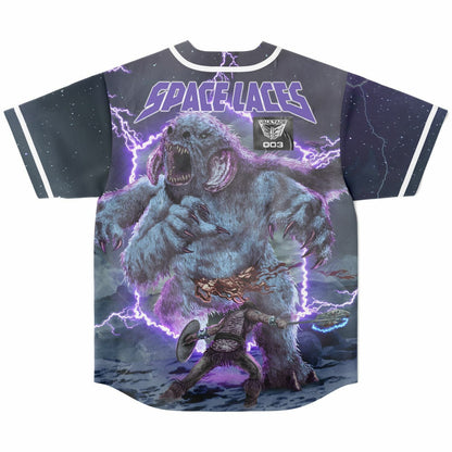 Space Laces Dark Grey Stormy Landscape Rave Baseball Jersey