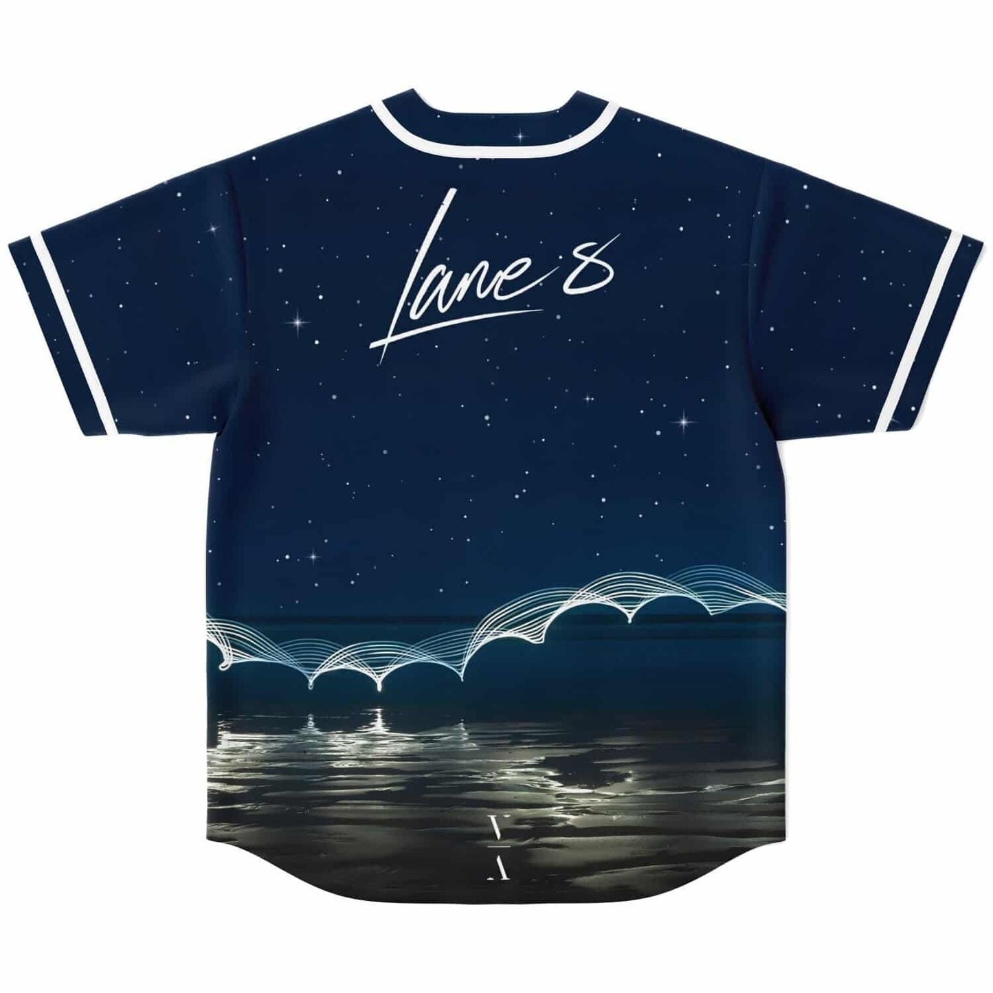 Lane 8 Deep Navy Starry Night Rave Baseball Jersey