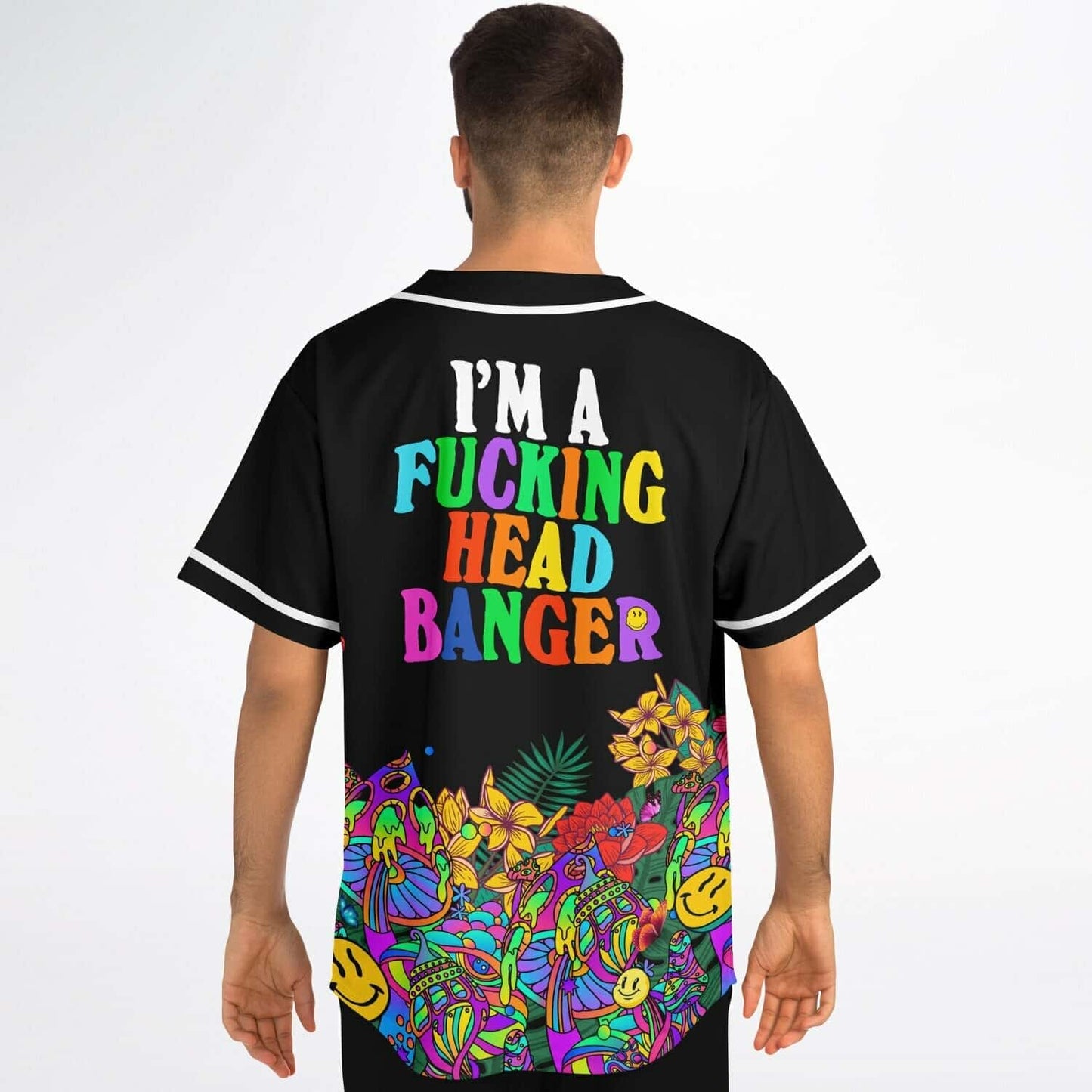 Excision Black Psychedelic Melting Rave Baseball Jersey