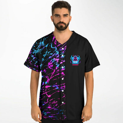 Jantsen Black Neon Paint Rave Baseball Jersey