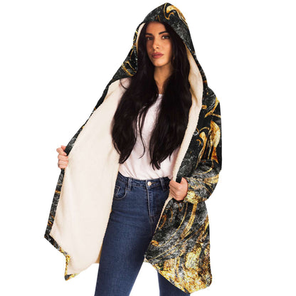 Black Gold Marbled Rave Cloak