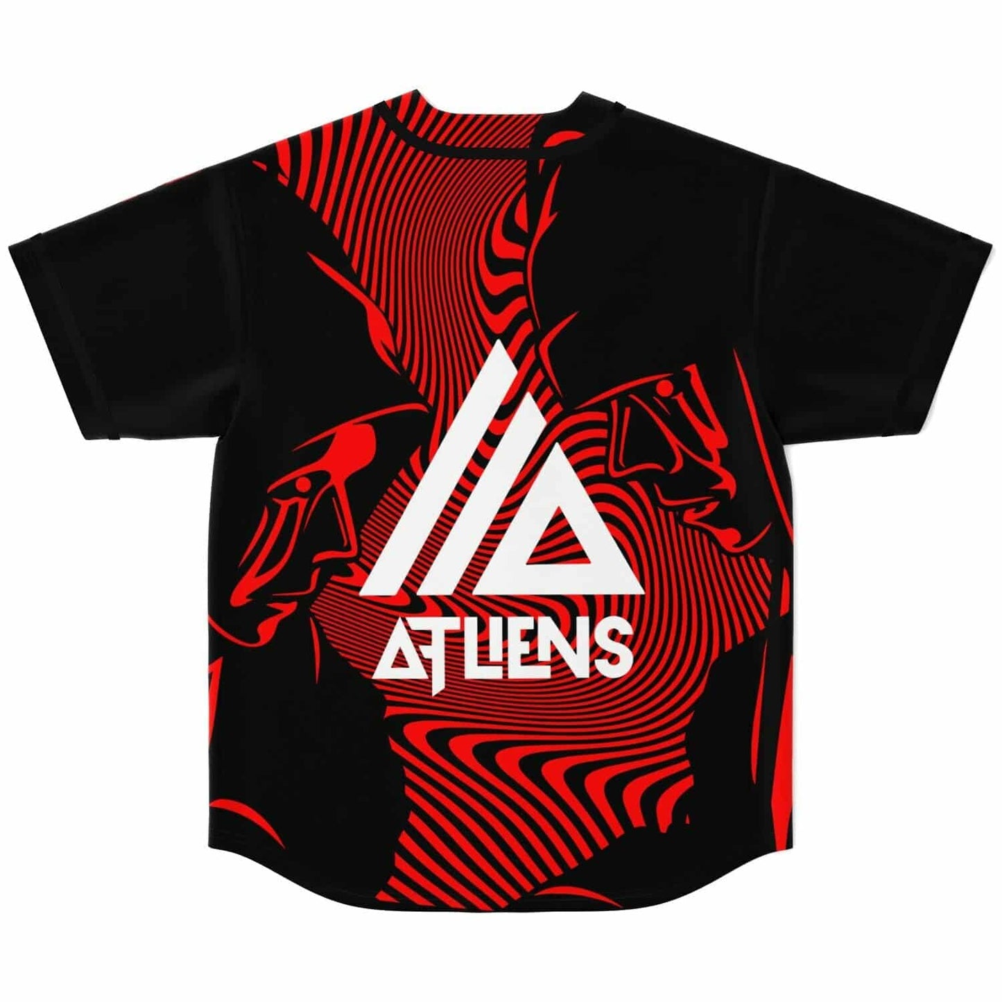 ATLiens Black Bright Swirling Optical Rave Baseball Jersey