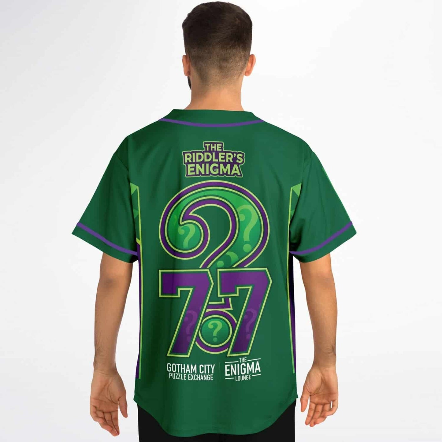 Green Purple Riddler Rave Baseball Jersey