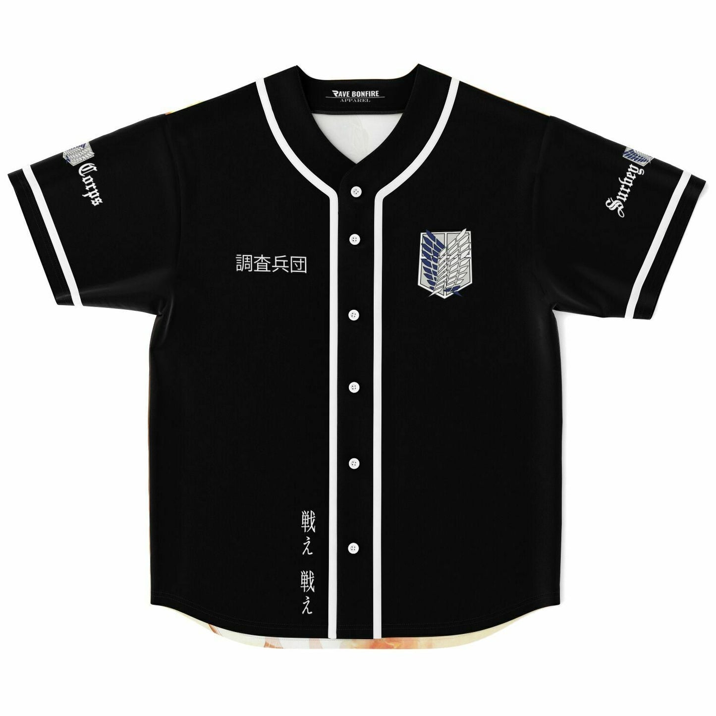 Black Attack Titan Rave Baseball Jersey