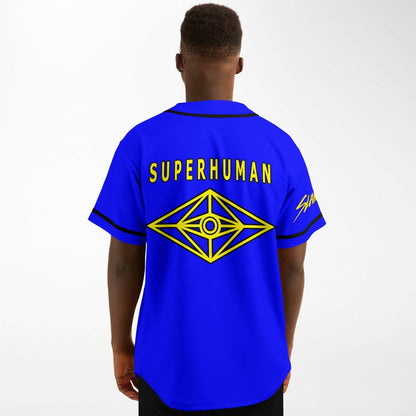 Slander Royal Blue Superman ‘S’ Rave Baseball Jersey
