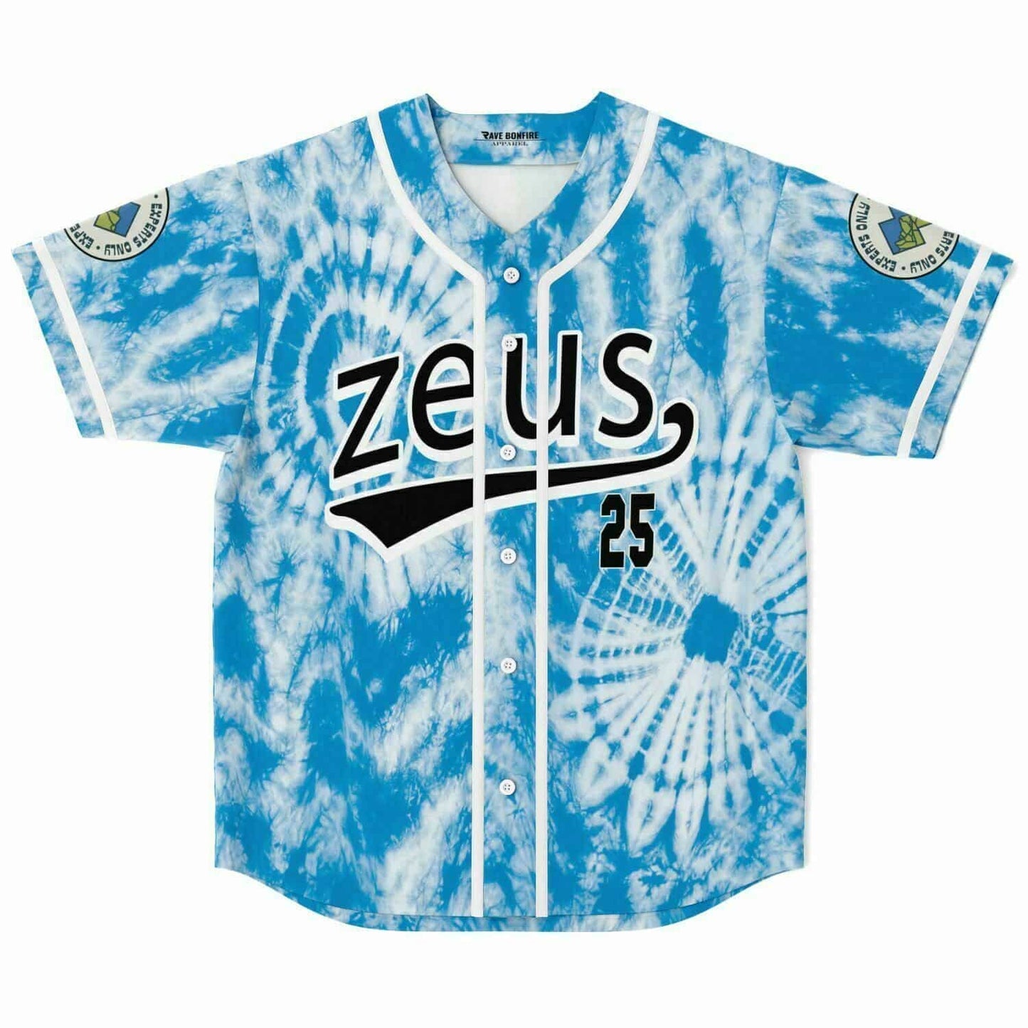 Sky Blue Spiral Tie Rave Baseball Jersey