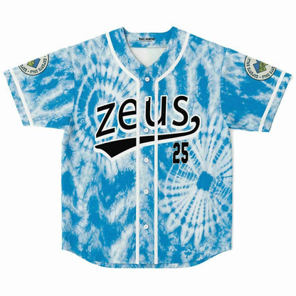 Sky Blue Spiral Tie Rave Baseball Jersey