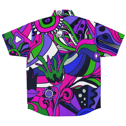 Lost minds short sleeve button down shirt