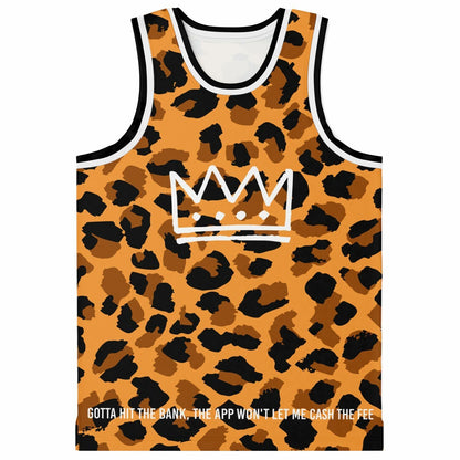 Orange Leopard Rave Basketball Jersey