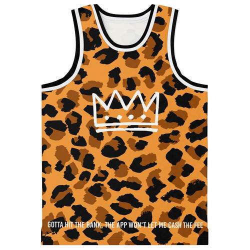Orange Leopard Rave Basketball Jersey
