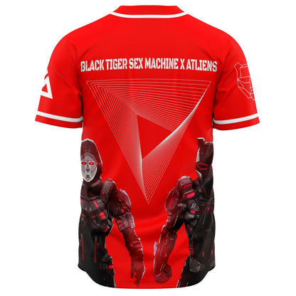 Black Tiger Sex Machine Bright Red White Btsm Rave Baseball Jersey