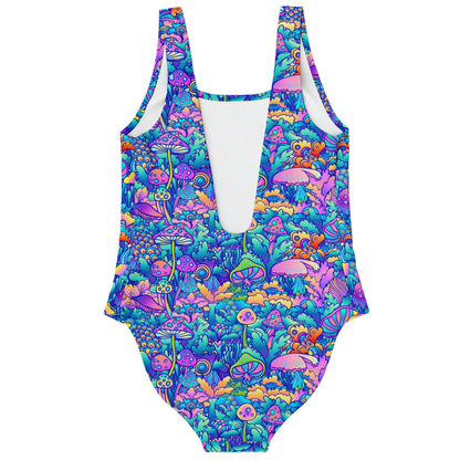 Blue Purple Glowing Psychedelic Rave Swimsuit