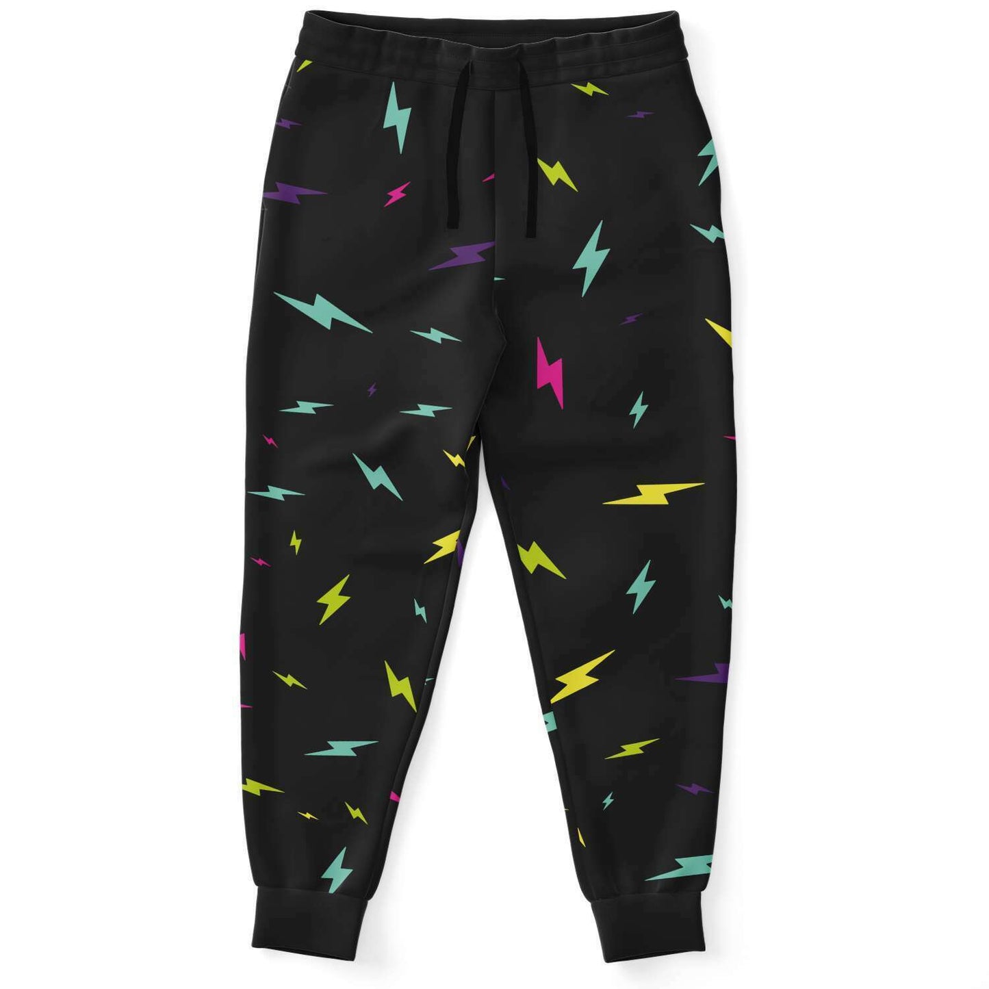 Black Scattered Lightning Rave Joggers