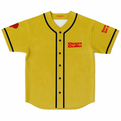 Dom Dolla Mustard Yellow Vintage Washed Rave Baseball Jersey