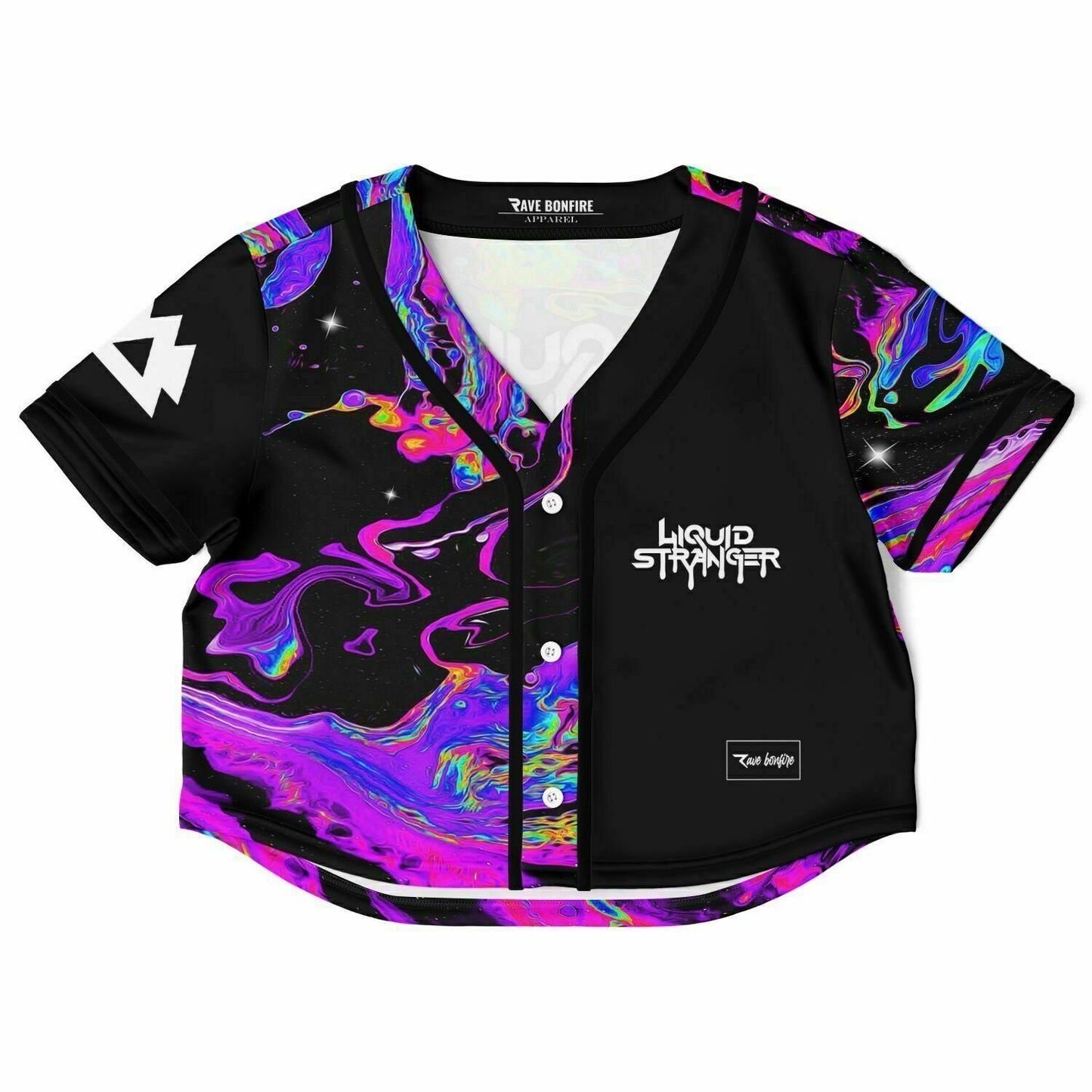 Liquid Stranger Black Marble Rave Baseball Jersey