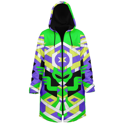 Neon Green Geometric Alien Rave Cloak