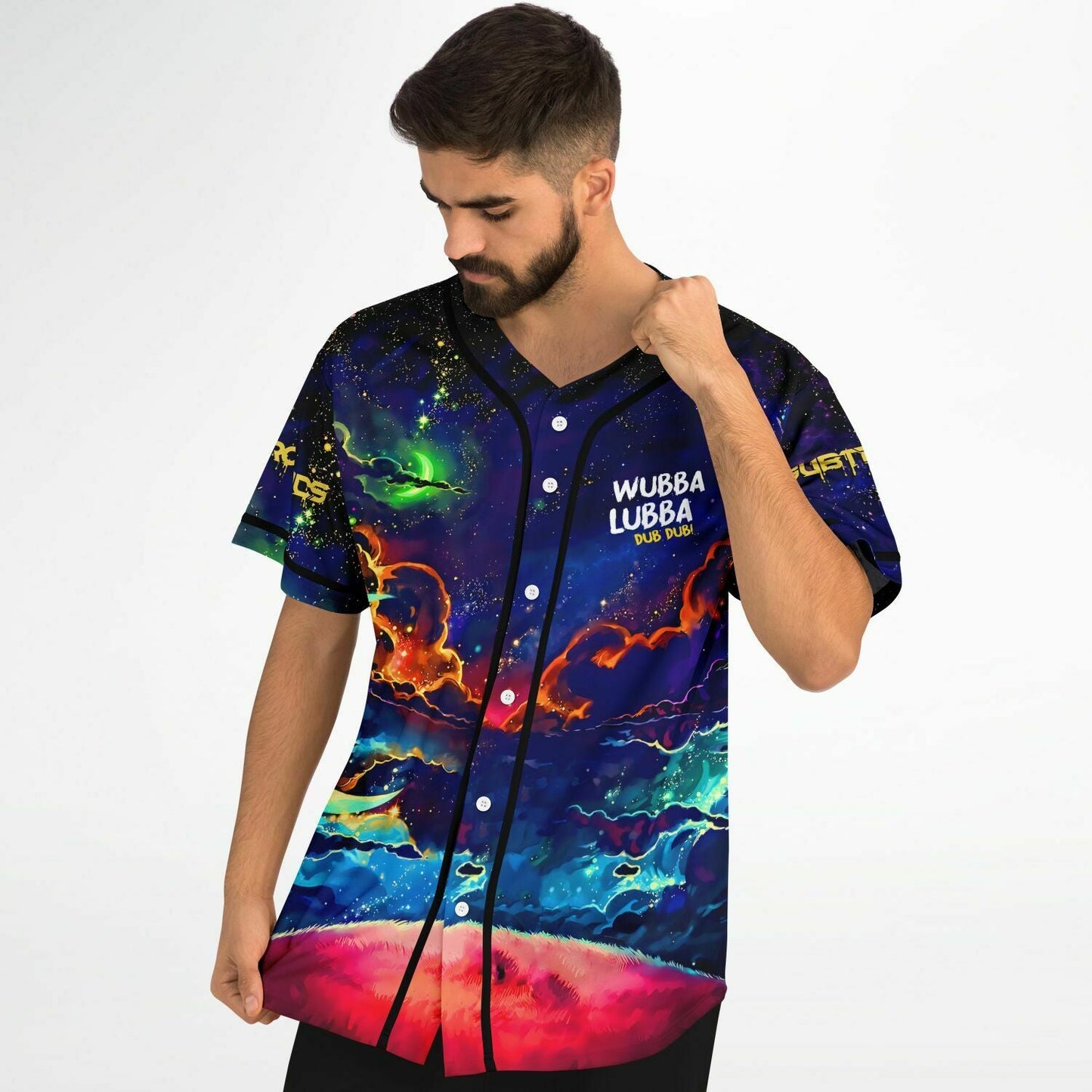 Subtronics Deep Blue Cosmic Nebula Rave Baseball Jersey