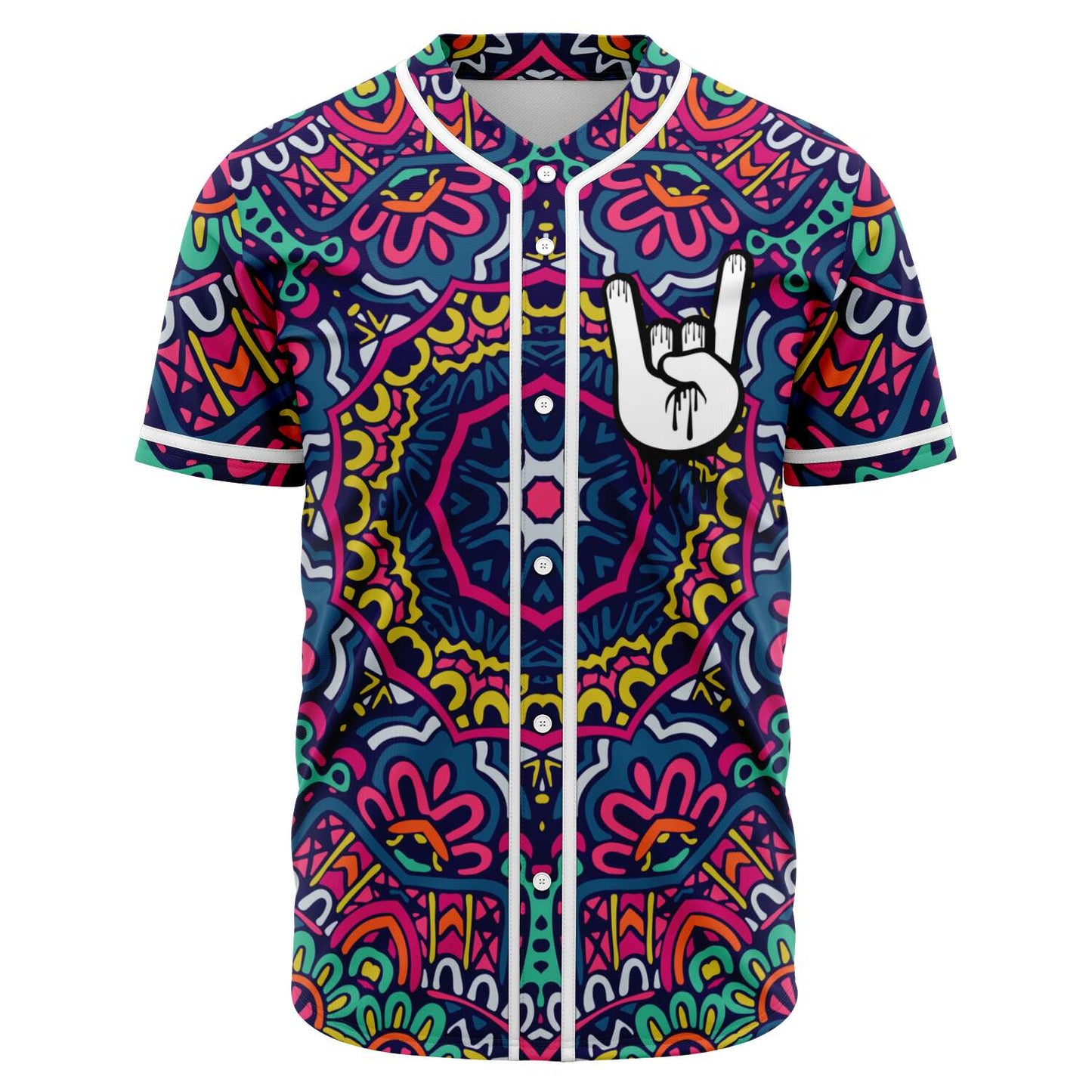 Psychedelic Mandala Rave Baseball Jersey