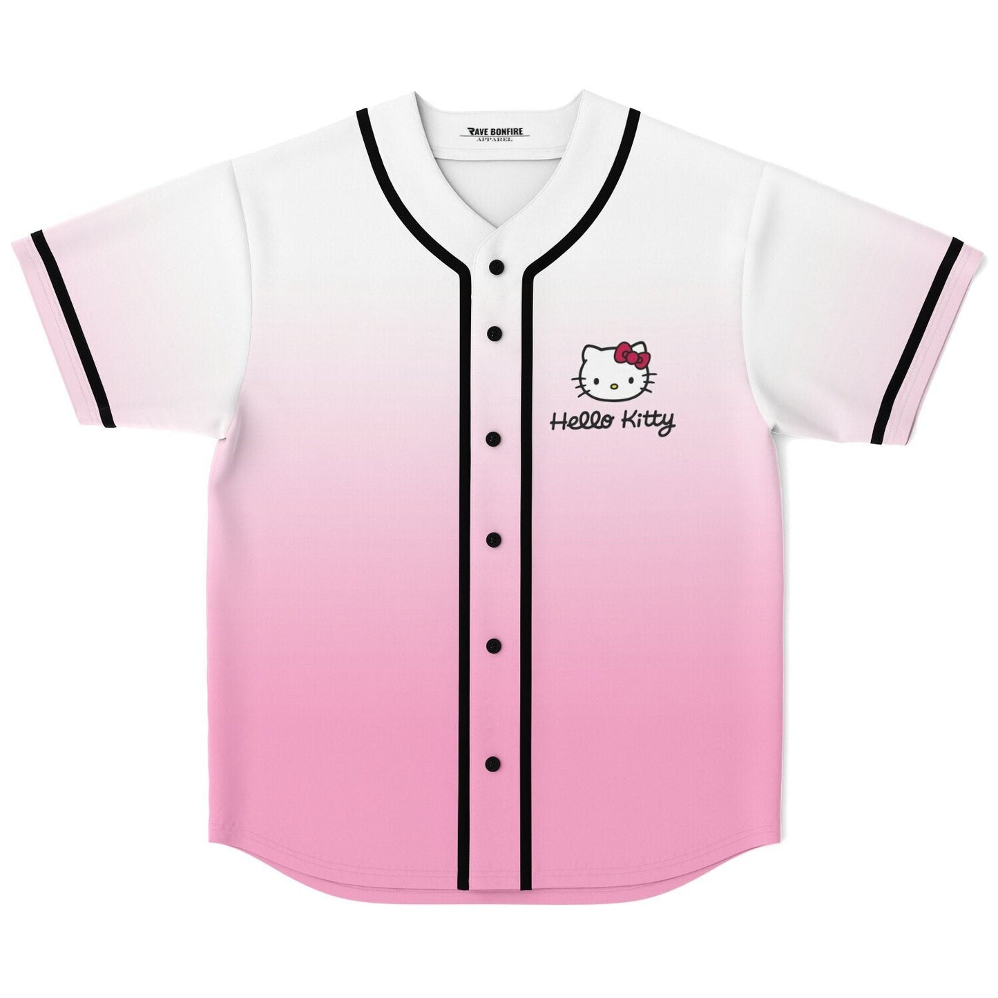 White Soft Hello Kitty Rave Baseball Jersey