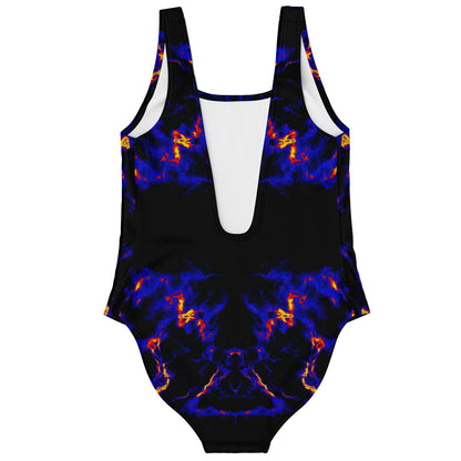 Black Mirrored Flames Rave Swimsuit